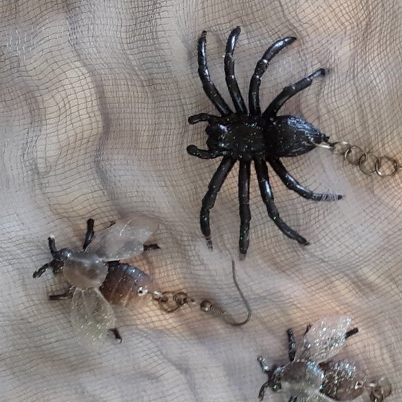 Fly Glitter Earrings Insect Halloween Handcrafted Entomology… - Picture 9 of 12